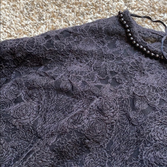 Zara batwing sleeve see-through lace black top - Picture 6 of 6